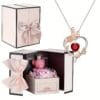 Coffret cadeau ours en peluche rose, collier papillon rose cœur battant, cadeaux de Noël - Thanksgiving, Saint-Valentin, fête des Mères, Noël, cadeaux pour les amis, les amoureux, les mères et les meilleures amies - à porter au quotidien, cadeaux quotidiens