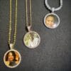 Collier pendentif photo rond personnalisé – Style hip-hop, zircone cubique et cuivre, cadeau personnalisé unique pour garçons