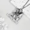 Personalized Golden Stainless Steel Photo Necklace with Custom Engraved Portrait, UV Color Printed Picture Pendant - Ideal for Daily Wear and Gift-Giving, Perfect Valentine'S Day Jewelry Gift for Her, Colorful, Character Portrait, Anniversary