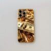 Luxurious and Trendy! Gold Bill Design, Electroplated Phone Case - UV Printing, Scratch-Resistant & Anti-Slip, Full PC Coverage for iPhone 16/15/14/13/12/11 Models. Perfect Gift Choice