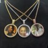 Collier pendentif photo rond personnalisé – Style hip-hop, zircone cubique et cuivre, cadeau personnalisé unique pour garçons