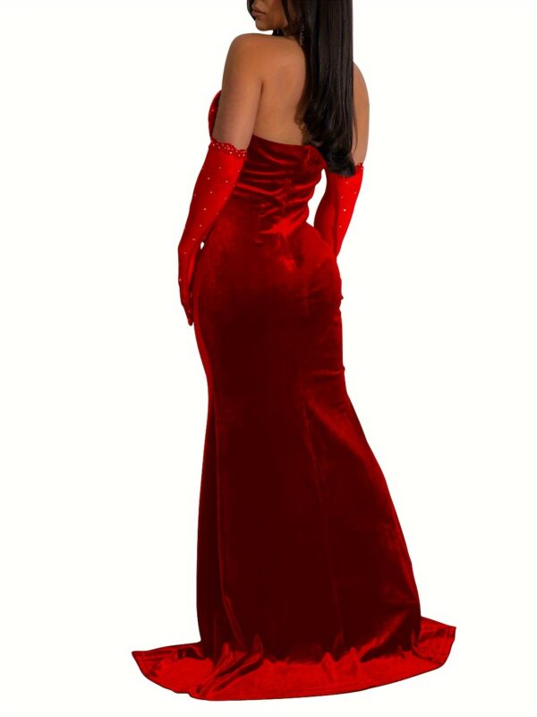 Robe dos nu à strass, robe moulante sexy à col licou et fente en maille contrastée, vêtements pour femmes