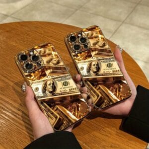6ababd98fe0443819adef0377274d415-goods.jpeg Luxurious and Trendy! Gold Bill Design, Electroplated Phone Case - UV Printing, Scratch-Resistant & Anti-Slip, Full PC Coverage for iPhone 16/15/14/13/12/11 Models. Perfect Gift Choice