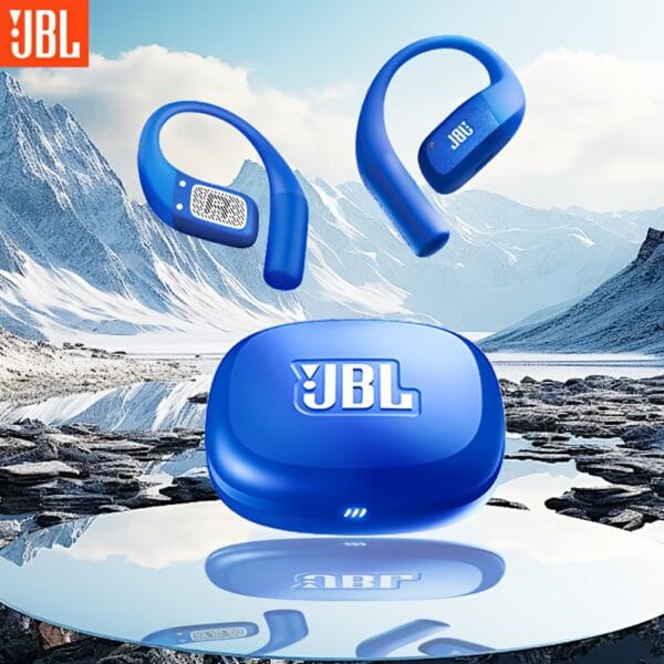 For JBL ZONE True Wireless Open-Ear Sports Headphones, Neckband Wireless Earbuds for Swimming, Cycling, Running, Long Battery Life, High-Quality Sound, Clear Call and Music Output, USB-C Charging, Rechargeable Battery, Black with Yellow Accents, Sports He