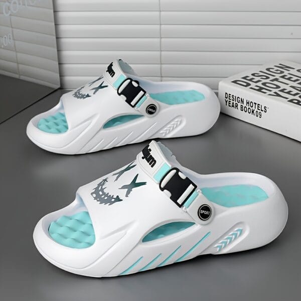 7c10fe7a-6ecd-4581-bd54-2f5940b80d9f.jpg 2024 Spring Summer Men'S EVA Sandals - Non-Slip Casual Slippers with Cartoon Skull & Floral Pattern, Open Toe Beach Shoes for Indoor Outdoor Sports, Shower & Daily Wear, Large Size, Breathable & Lightweight Design, Beach Shoessuitable for Men & Women