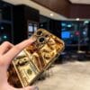 Luxurious and Trendy! Gold Bill Design, Electroplated Phone Case - UV Printing, Scratch-Resistant & Anti-Slip, Full PC Coverage for iPhone 16/15/14/13/12/11 Models. Perfect Gift Choice