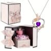 Coffret cadeau ours en peluche rose, collier papillon rose cœur battant, cadeaux de Noël - Thanksgiving, Saint-Valentin, fête des Mères, Noël, cadeaux pour les amis, les amoureux, les mères et les meilleures amies - à porter au quotidien, cadeaux quotidiens