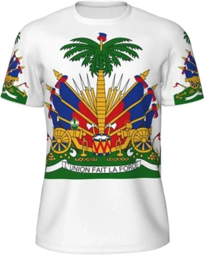 Scd54918581634ea1a5eefdc64895331cK.webp Haitian Flag T-shirt Men 3D Print Haiti Emblem Symbol Vintage T Shirts Summer Fashion Streetwear Short Sleeve Y2k Mens Clothing