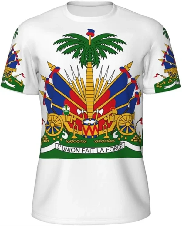 Scd54918581634ea1a5eefdc64895331cK.webp Haitian Flag T-shirt Men 3D Print Haiti Emblem Symbol Vintage T Shirts Summer Fashion Streetwear Short Sleeve Y2k Mens Clothing