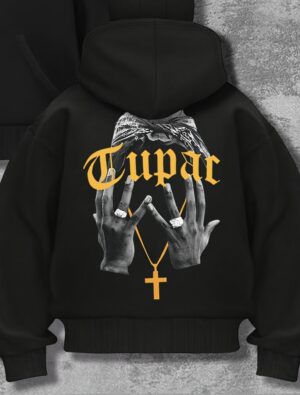 Sweat à capuche noir élégant pour homme avec motif tête de mort et croix – Pull zippé avec capuche à cordon de serrage, style streetwear décontracté pour toutes les saisons | Sweat à capuche imprimé tête de mort | Sweat à capuche zippé