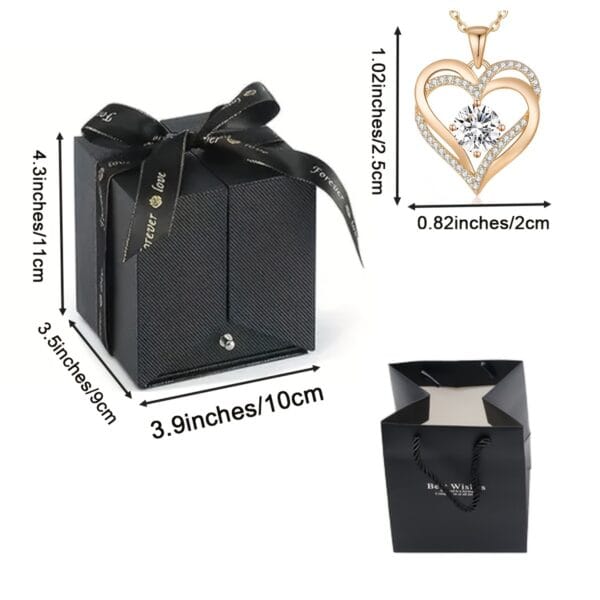 Rose rouge artificielle éternelle dans une boîte en verre – Cadeau idéal pour la Saint-Valentin, la fête des Mères ou Noël pour femme, épouse, petite amie ou grand-mère – Décoration d'intérieur élégante avec pendentif en forme de cœur