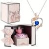Coffret cadeau ours en peluche rose, collier papillon rose cœur battant, cadeaux de Noël - Thanksgiving, Saint-Valentin, fête des Mères, Noël, cadeaux pour les amis, les amoureux, les mères et les meilleures amies - à porter au quotidien, cadeaux quotidiens