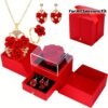 Coffret cadeau rose premium avec collier, boucles d'oreilles et bagues raffinées. Un cadeau de Noël idéal pour les mères, les amis, les partenaires, les amoureux et les petites amies. Saint-Valentin, Thanksgiving, Noël, fêtes, anniversaires et Nouvel An.