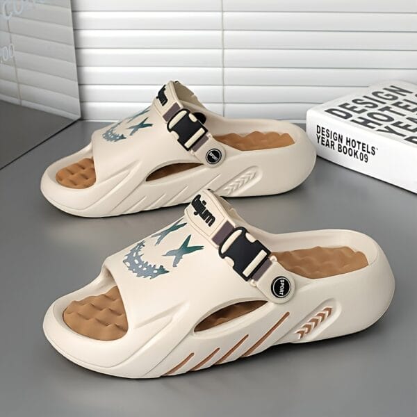 bfb11061-f52d-449a-8adc-c249e996d6d3.jpg 2024 Spring Summer Men'S EVA Sandals - Non-Slip Casual Slippers with Cartoon Skull & Floral Pattern, Open Toe Beach Shoes for Indoor Outdoor Sports, Shower & Daily Wear, Large Size, Breathable & Lightweight Design, Beach Shoessuitable for Men & Women