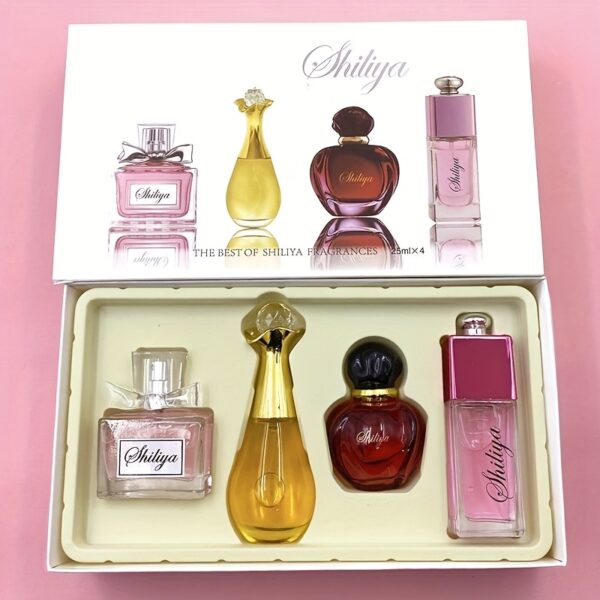 1 coffret Shilika Eau de Parfum Orientale Élégante pour Femme - Notes Florales, Parfum Longue Durée, Concentration EDC, À Base d'Alcool, Sans Aluminium, Collection de Parfums Liquides dans un Coffret Cadeau