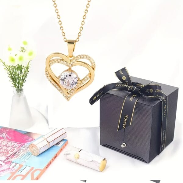 Rose rouge artificielle éternelle dans une boîte en verre – Cadeau idéal pour la Saint-Valentin, la fête des Mères ou Noël pour femme, épouse, petite amie ou grand-mère – Décoration d'intérieur élégante avec pendentif en forme de cœur