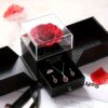 A Rose Gift Box with Heart-Shaped Earrings And a Necklace, Exquisite Jewelry for Your Lover, Mother, Best Friend, Partner, Wife, And Girlfriend. Perfect for Valentine'S Day, Thanksgiving, Christmas, Parties, Birthdays, And New Year Gifts.