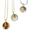 Collier pendentif photo rond personnalisé – Style hip-hop, zircone cubique et cuivre, cadeau personnalisé unique pour garçons