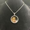 Collier pendentif photo rond personnalisé – Style hip-hop, zircone cubique et cuivre, cadeau personnalisé unique pour garçons