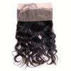 Fermeture frontale 360° Body Wave HD en dentelle avec frange - 100 % cheveux humains vierges Remy, densité 150 %, 40,64 cm, aspect naturel pour femme, postiche polyvalente, élégante et de haute qualité