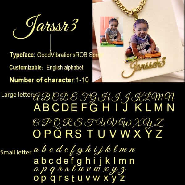 Personalized Golden Stainless Steel Photo Necklace with Custom Engraved Portrait, UV Color Printed Picture Pendant - Ideal for Daily Wear and Gift-Giving, Perfect Valentine'S Day Jewelry Gift for Her, Colorful, Character Portrait, Anniversary