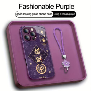 e8ff64a6ecb741498866d1730bd33bc9-goods.jpeg This New Year, a Red, Green, Purple, Pink, And Blue Glass Phone Case Is Perfect for The Iphone 11/12/13/14/15/16 Series. It Features a Unique Glass Metal Paint Design That Is Stylish, Trendy, And Resistant to Dirt.