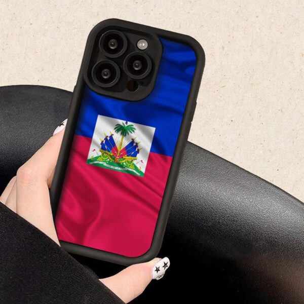 A Unique Design Featuring The Haitian Flag, This Brand New Mobile Phone Case Offers Full Body Protection. It Is Made from Shockproof And Drop-Proof TPU Soft Rubber, Showcasing a Simple Yet Sophisticated Color Scheme in Black, Suitable for Both Men And Wom