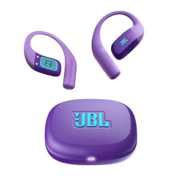 For JBL ZONE True Wireless Open-Ear Sports Headphones, Neckband Wireless Earbuds for Swimming, Cycling, Running, Long Battery Life, High-Quality Sound, Clear Call and Music Output, USB-C Charging, Rechargeable Battery, Black with Yellow Accents, Sports He
