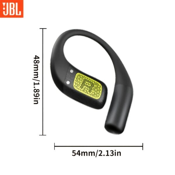 For JBL ZONE True Wireless Open-Ear Sports Headphones, Neckband Wireless Earbuds for Swimming, Cycling, Running, Long Battery Life, High-Quality Sound, Clear Call and Music Output, USB-C Charging, Rechargeable Battery, Black with Yellow Accents, Sports He