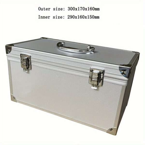 [Durable] Portable Aluminum Toolbox for Secure Equipment Storage, Instrument Case, And Impact-Resistant Sponge Box.