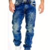 product-Fancyalgo-VirtualModelMatting-12ea7770815b3c3bf348c7eeb8127ea1 Men's Slim-Fit Straight-Leg Jeans - Classic Blue Denim Pants, All-Season Everyday & Formal Wear, Easy-Care Hand Washable Jeans for Men, Casual Streetwear