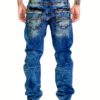 product-Fancyalgo-VirtualModelMatting-2ddc7f233d36b4db61c88dedcd2e4d41 Men's Slim-Fit Straight-Leg Jeans - Classic Blue Denim Pants, All-Season Everyday & Formal Wear, Easy-Care Hand Washable Jeans for Men, Casual Streetwear