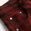 product-Fancyalgo-VirtualModelMatting-40d7d6adabc2af691dd3dcd0bfe853df Men'S Skinny Faux Denim - Vintage Distressed Red - Non-Standard Fit Mid-Rise Pants - All-Season Casual Streetwear - Machine Washable Faux Denim Faux Denim for Everyday & Formal Outfits, Low Waisted Faux Denim, Versatile Clothing, Unique Pattern Design, Durable Fabric, Urban Fashion, Trendy Design, Sturdy Construction, Fashion Enthusiasts