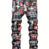 product-Fancyalgo-VirtualModelMatting-4cc2e56d8910944900bf2924b8a3d485 Men's Skinny Jeans - Slim Fit Pants with Multi-Color Plaid Patterns (Red/Black/White/Blue/Gray/), No Belt Loops, Machine Washable for Party & Casual Attire - Teens & Adults, Streetwear Style, Bold Prints, Quality Stitching, Fashion Bottoms, Young Adults