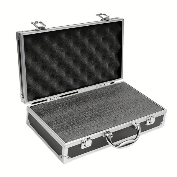 [Durable] Portable Aluminum Toolbox for Secure Equipment Storage, Instrument Case, And Impact-Resistant Sponge Box.