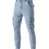 Men's Skinny Jeans - Stretch Work Pants with Slim Fit, All-Season Stretch Denim for Casual & Formal Outfits - Non-See-Through Streetwear Trousers, Versatile Clothing, Contemporary Fashion, Durable Fabric, Stylish Bottoms, Urban Style