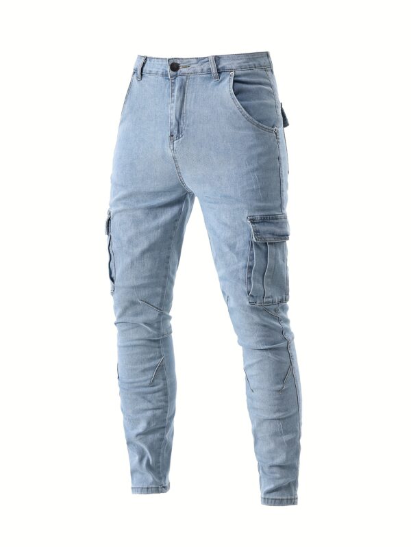 Men's Skinny Jeans - Stretch Work Pants with Slim Fit, All-Season Stretch Denim for Casual & Formal Outfits - Non-See-Through Streetwear Trousers, Versatile Clothing, Contemporary Fashion, Durable Fabric, Stylish Bottoms, Urban Style