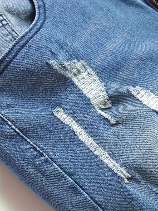 product-Fancyalgo-VirtualModelMatting-9237bbf3eac68269f6ba32ffa1ee3240 Men's Stretchy Jeans with Ripped Holes - Trendy and Versatile Long Pants