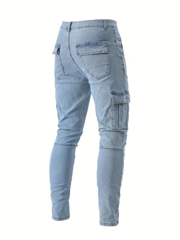 Men's Skinny Jeans - Stretch Work Pants with Slim Fit, All-Season Stretch Denim for Casual & Formal Outfits - Non-See-Through Streetwear Trousers, Versatile Clothing, Contemporary Fashion, Durable Fabric, Stylish Bottoms, Urban Style