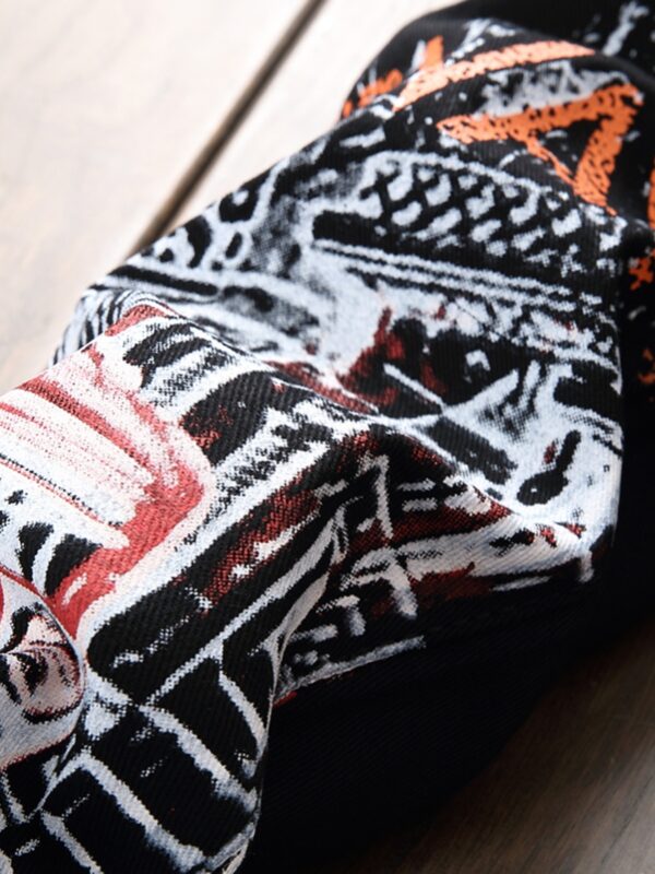 Men'S Slim-Fit Jeans - Stretchy Black Denim with Bold "AIR" Print, Casual Spring/Fall Style, Regular Fit, Machine Washable, Casual Wear Pants | Bold Print Jeans | Stretchy Fabric