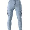 Men's Skinny Jeans - Stretch Work Pants with Slim Fit, All-Season Stretch Denim for Casual & Formal Outfits - Non-See-Through Streetwear Trousers, Versatile Clothing, Contemporary Fashion, Durable Fabric, Stylish Bottoms, Urban Style