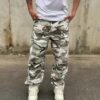 Men'S Washed Camo High-Street Style Cargo Straight-Leg Jeans - Loose Fit, Non-Stretch Denim, Casual All-Season Wear with Raw Wash Detail, Comfortable Denim Jeans | Streetwear Fashion | Versatile Clothing, High Street Jeans