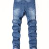 product-fancy-002cfed7-0121-433e-b209-ccc95ce1a5a0 Men's Stretchy Jeans with Ripped Holes - Trendy and Versatile Long Pants