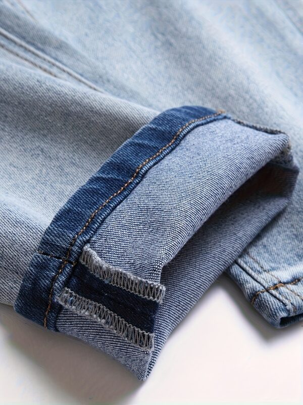 Men's Patchwork Embroidered Slim-Fit Stretch Denim Jeans For Outdoor Activities