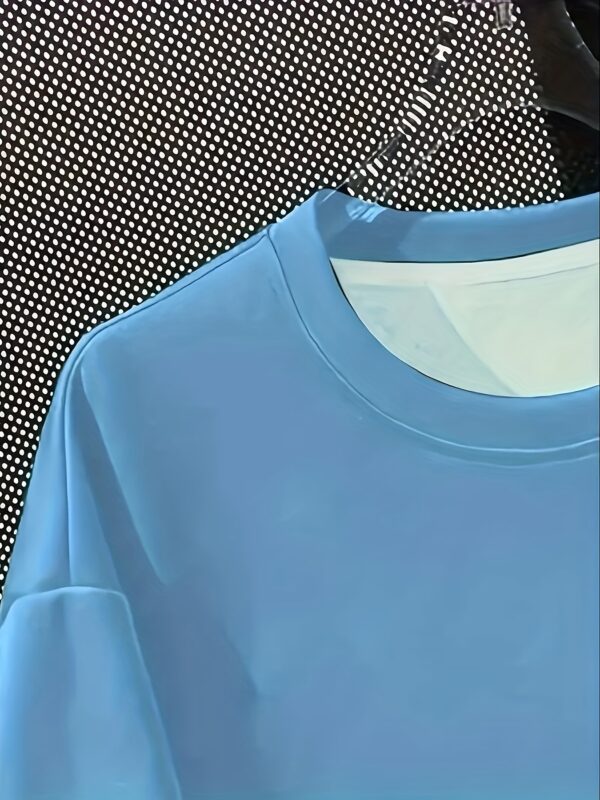 1pc Men'S Casual Summer T-Shirt with Cartoon Bear & "BEAR COOL" Print - Light Blue, Slight Stretch, Regular Fit, Round Neck, Short Sleeve, Perfect for Casual Attire & Weekend Outings, Ideal Gift for Friends, Casual Wear Tee | Playful Graphic Tee | Stretchy Fabric