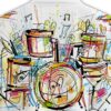 product-fancy-08ffe4a9-0d05-4f81-89ee-439be97db68e Men's short-sleeve shirt with a 3D printed colorful drum set music element graffiti pattern, featuring simple lines that add softness and artistic flair, combining elegance and fashionability, suitable for casual or light business occasions