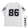 product-fancy-0af7a31b-9b0b-46d1-9037-20dd49e9b7c0 Men'S Summer Color-Blocked Hollow Star Pattern Street Casual Knitted Jersey