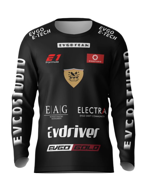 Men's High-Stretch Long Sleeve Round Neck T-Shirt with Racing Print, Fitness and Sports Fashion, Polyester and Spandex Blend