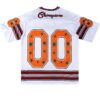 Men'S and Women'S "Worldwide Champions" Rugby Jersey - White with Orange & Black Accents, Quick-Dry, Lightweight, Casual Sport Top, V-Neck, Short Sleeve, Loose Fit, Casual Sportswear | Champion Jersey | Comfortable Fit
