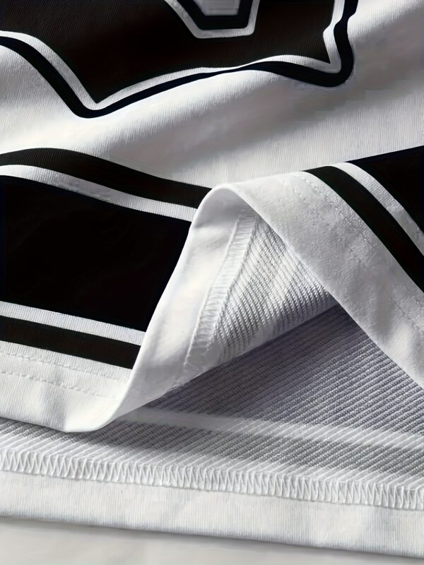 Men'S #66 3D Printed Hockey Jersey - White with Blue Accents, Short Sleeve, Round Neck, Polyester, Casual Sports Shirt, Perfect for Fans and Players, Fan Merchandise | Sporty Casual Shirt | Durable Fabric, Hockey Jersey